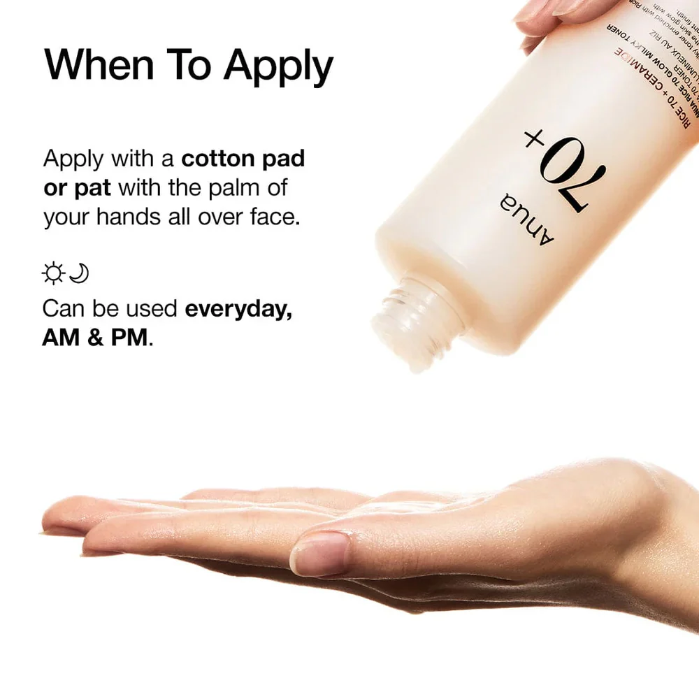 Anua Rice 70 + Ceramide Glow Milky Toner 150ml - Image 4