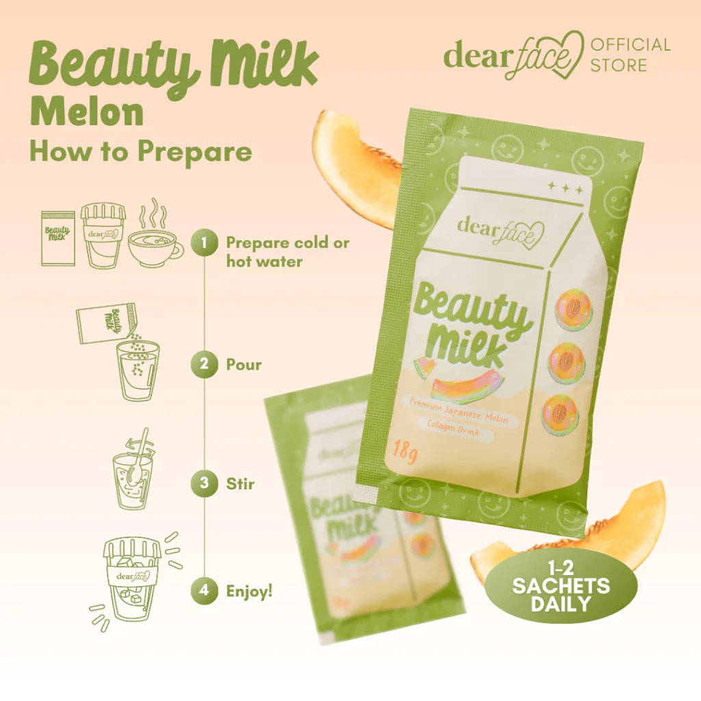 Dear Face Beauty Milk Melon Collagen Drink - Image 3