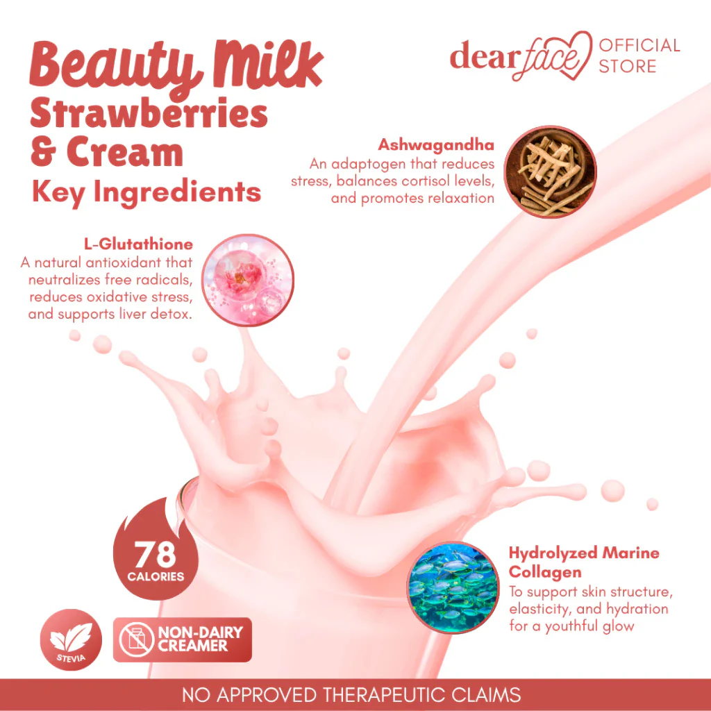 Dear Face Beauty Milk Strawberries & Cream (6+1 Weekly Pack) - Image 5