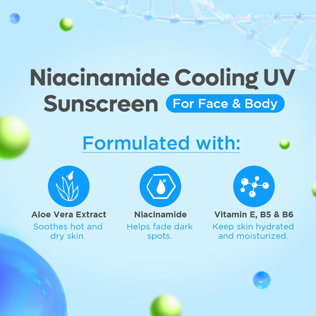 FRESH Skinlab K-Aloe Ice 3 in 1 Niacinamide Cooling UV Sunscreen SPF 50 50ml - Image 3