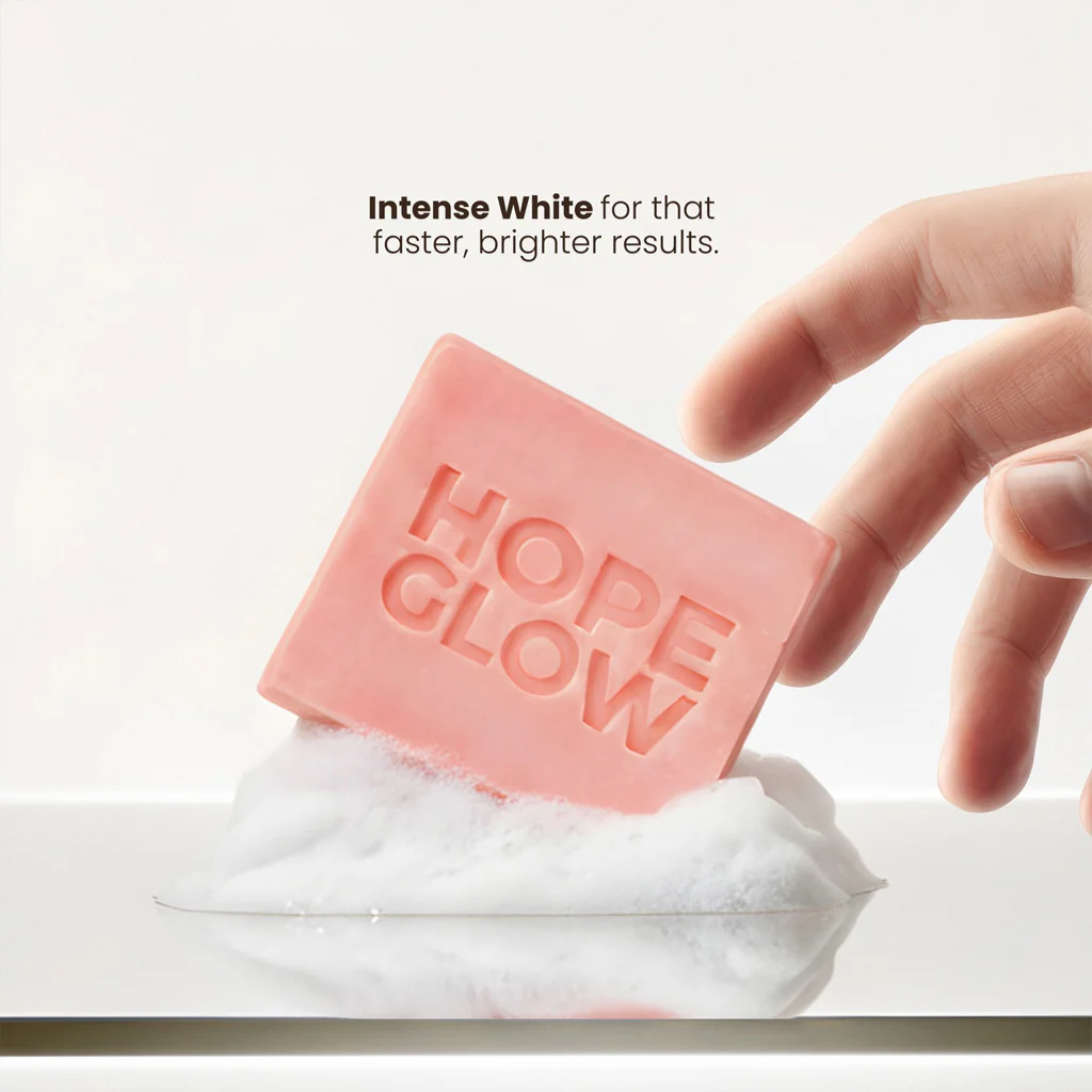 Luna Aura Hope Glow Intense White Face and Body Soap (50g x 3 Bars) - Image 3