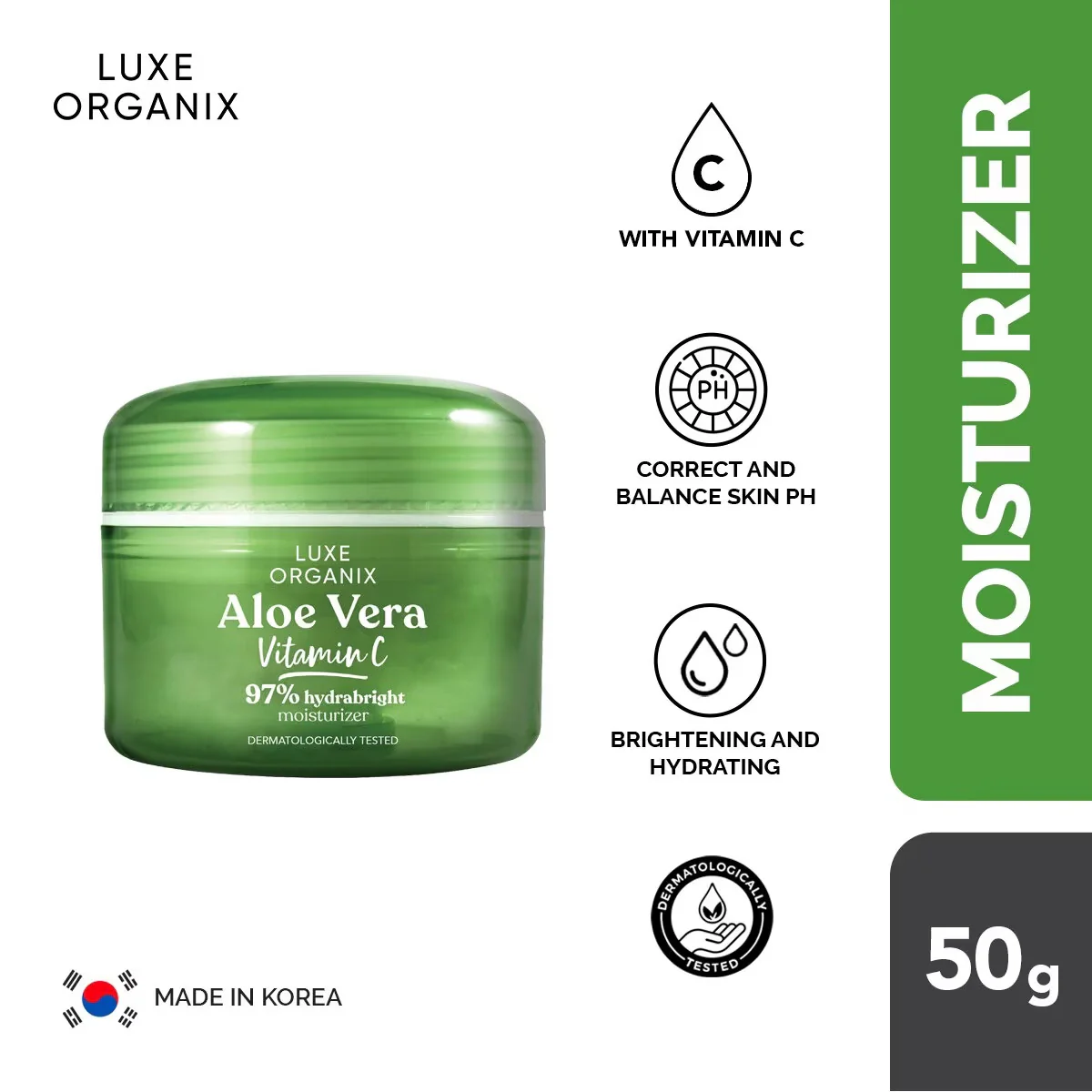 Luxe Organix Aloe Vera Vitamin C 97% Hydrabright Moisturizer 50g - Image 3