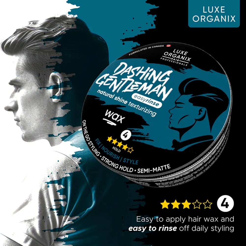 Luxe Organix Hair Professionals Dashing Gentleman Natural Shine Texturizing Wax 80g - Image 3