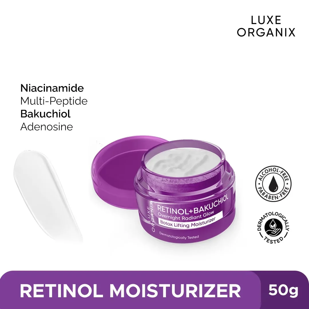 Luxe Organix Retinol + Bakuchiol Overnight Radiant Glow Botox Lifting Moisturizer - Image 3