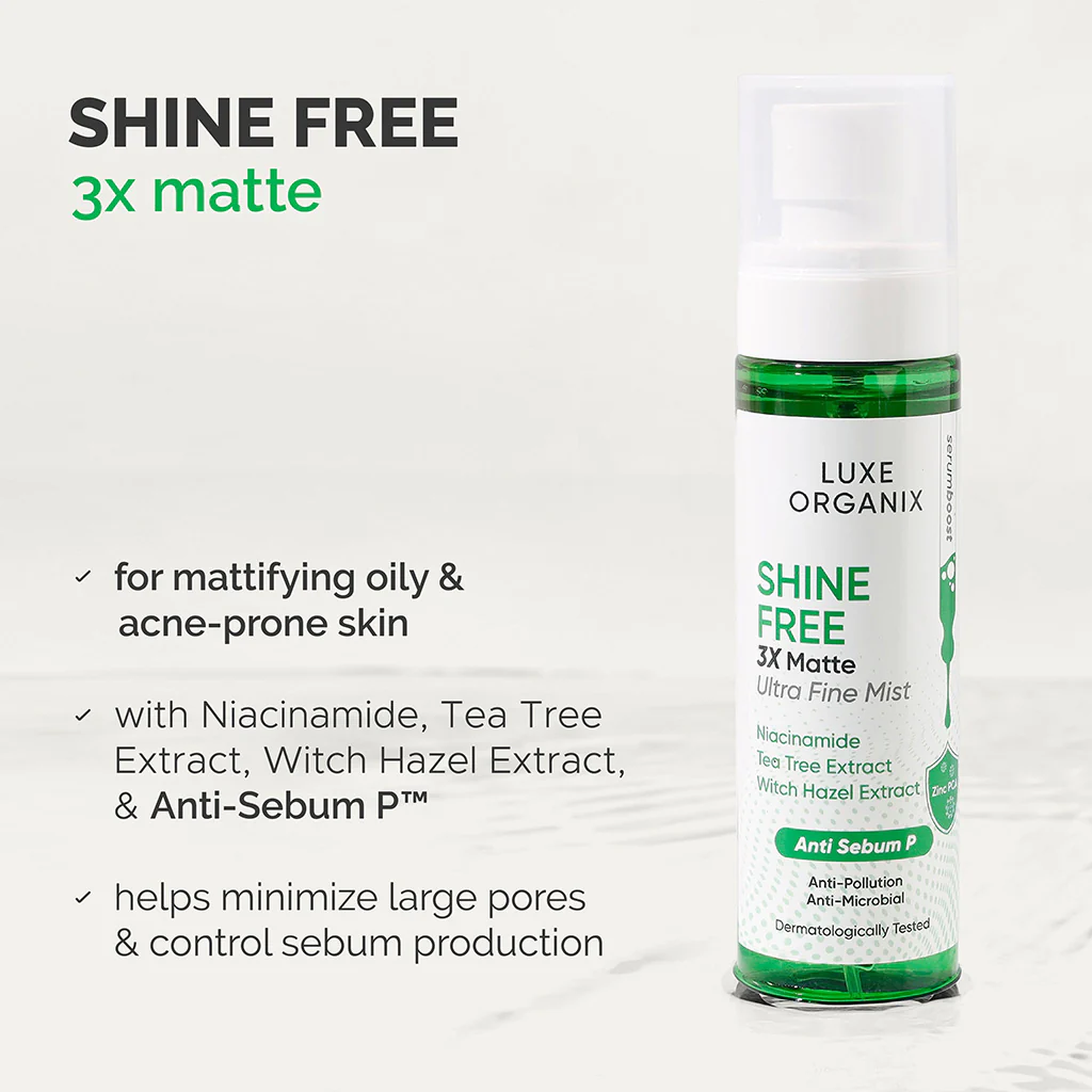 Luxe Organix Shine Free 3x Matte Ultra Fine Mist 80ml - Image 3