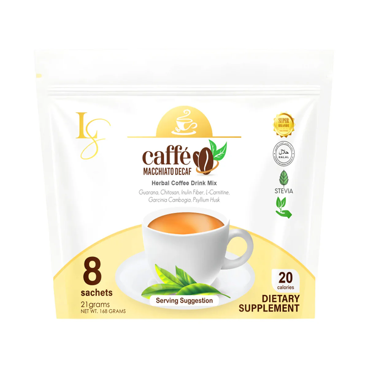 Luxe Slim Caffé Macchiato Decaf (21g x 8 Sachets)