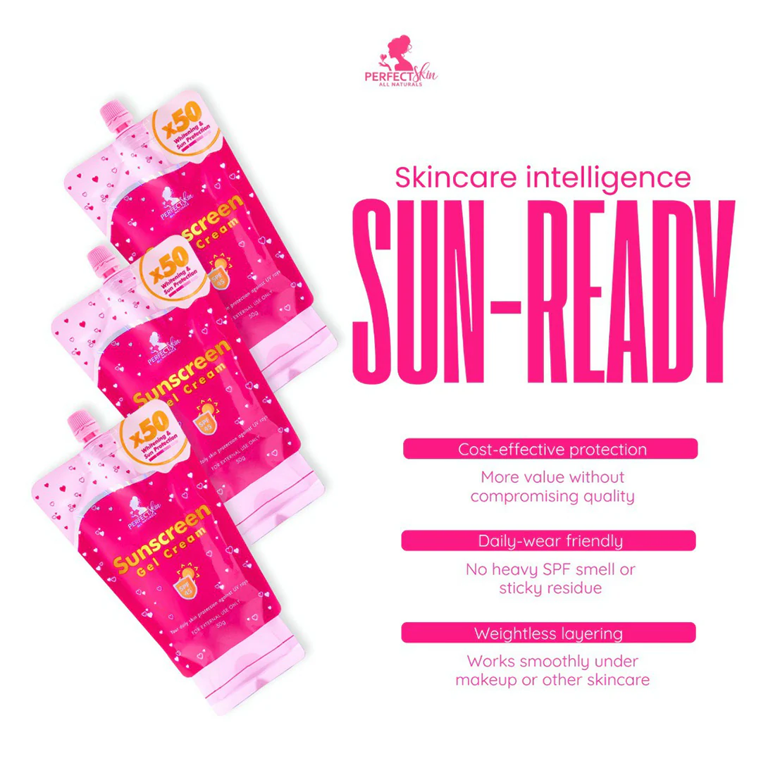 Perfect Skin Sunscreen Gel Cream SPF 45 50g + Gel Lip & Cheek Tint - Image 3